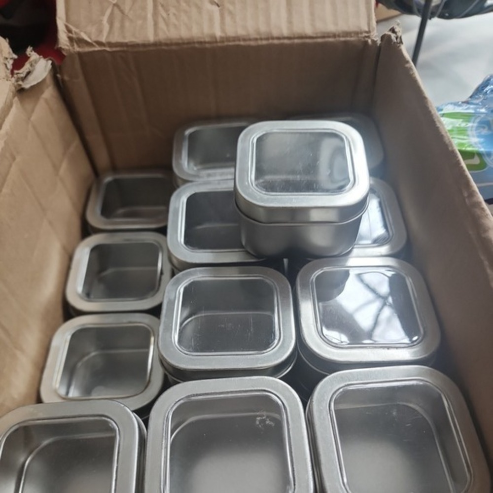 48pc Small Tins 2 Oz. With Window use‎ for candy or spices Organize spices - Picture 2 of 7